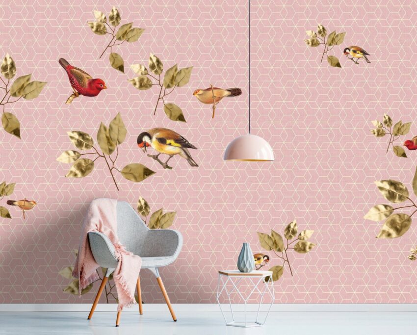 living walls Fototapete »Walls by Patel Brilliant Birds 1«, glatt, (4 St)-Tapeten-Ideen für dein Zuhause von Home Trends
