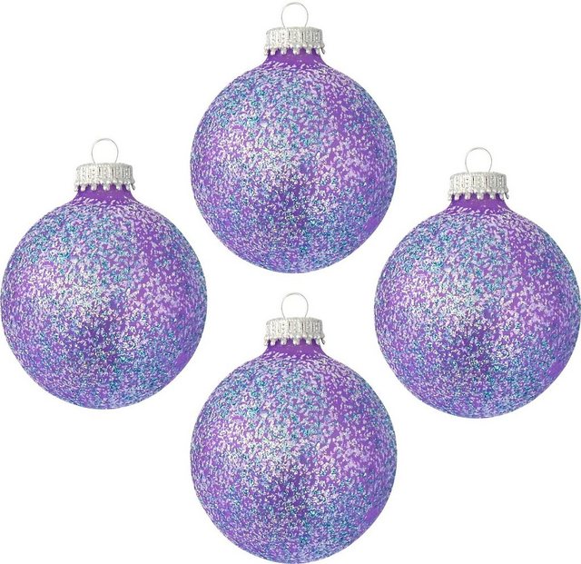 Krebs Glas Lauscha Weihnachtsbaumkugel »CBK80459« (4 Stück), mit Glitterfinish-Weihnachtskugeln-Inspirationen