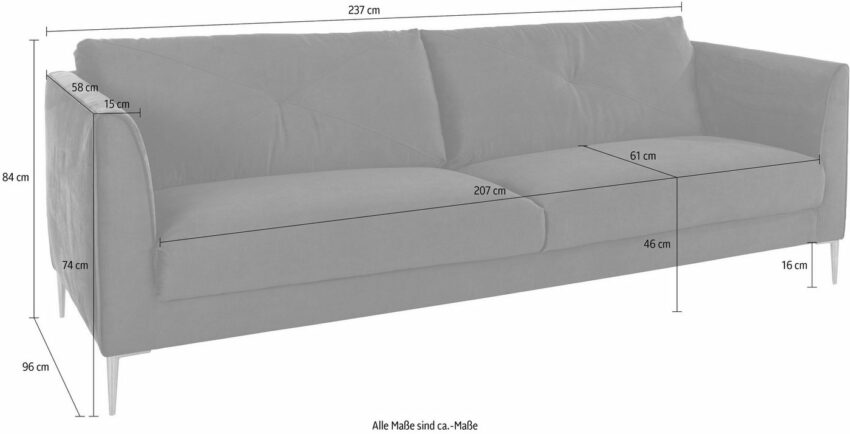 Guido Maria Kretschmer Home&Living 3-Sitzer »Chilltime«, mit eleganter Kreuznaht in den Rückenkissen-Sofas-Ideen für dein Zuhause von Home Trends