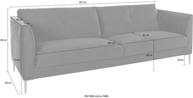 Guido Maria Kretschmer Home&Living 3-Sitzer »Chilltime«, mit eleganter Kreuznaht in den Rückenkissen-Sofas-Inspirationen