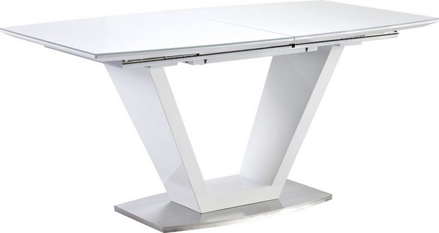 MCA furniture Esstisch »Ilko«, weiß Hochglanz mit Synchronauszug vormontiert, Sicherheitsglas-Tische-Inspirationen
