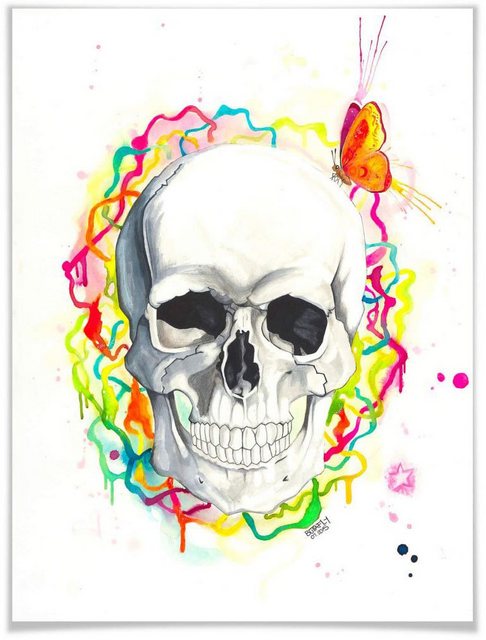 Wall-Art Poster »Skull«, Schriftzug (1 Stück), Poster, Wandbild, Bild, Wandposter-Bilder-Inspirationen