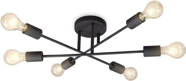 B.K.Licht LED Deckenleuchte, LED Vintage-Leuchte Deckenlampe Retro Industrial E27 schwarz rustikal-Lampen-Inspirationen