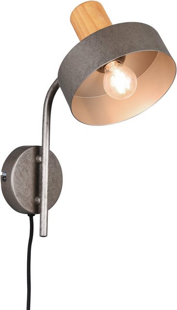 TRIO Leuchten Wandleuchte »GAYA Vintage Wandlampe mit FlexConnect Anschluss«, für Stecker oder Fest-Anschluss, mit Schnurschalter, innen, Holz naturbelassen, Leuchtmittel frei wählbar-Lampen-Inspirationen