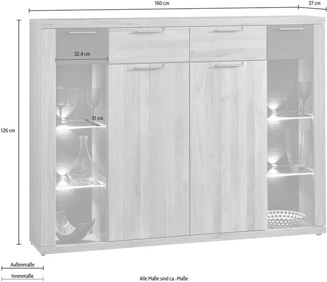 Innostyle Highboard »Bianco«, mit Soft-Close-Funktion, inkl. Beleuchtung-Highboards-Inspirationen