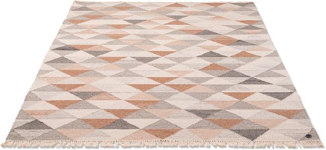 Teppich »Triangle Kelim«, TOM TAILOR, rechteckig, Höhe 5 mm, handgewebt, mit Fransen, Boho-Style, Wohnzimmer-Teppiche-Inspirationen