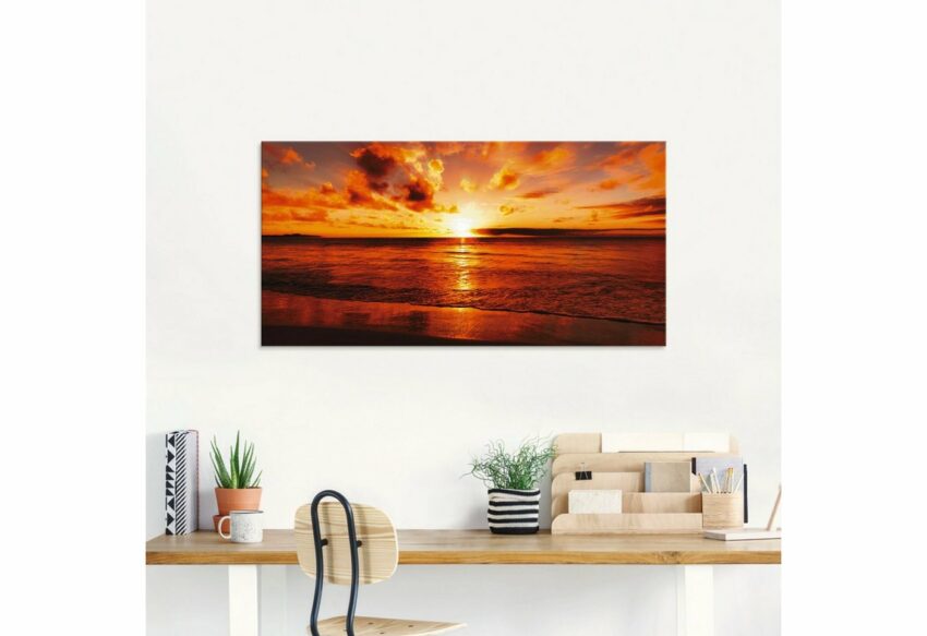 Artland Glasbild »Schöner Sonnenuntergang Strand«, Gewässer (1 Stück)-Bilder-Ideen für dein Zuhause von Home Trends