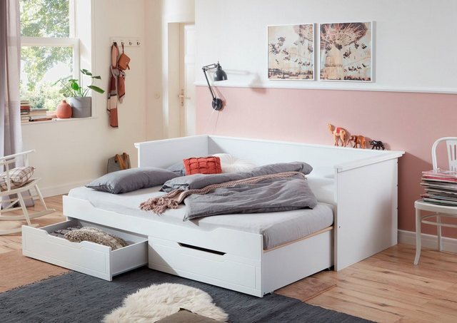Relita Funktionsbett »Lina«, mit ausziehbarer Liegefläche und 2 Schubkästen, wahlweise mit Matratze-Betten-Inspirationen