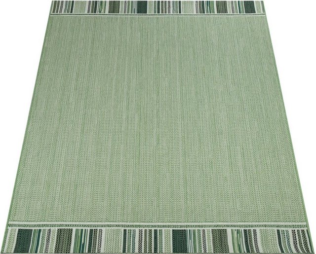 Teppich »Ostende 536«, Paco Home, rechteckig, Höhe 4 mm, Flachgewebe, meliert und mit Bordüre, In- und Outdoor geeignet, Wohnzimmer-Teppiche-Inspirationen