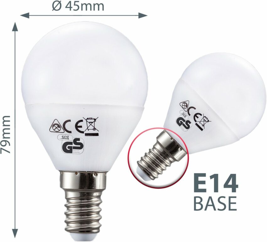 B.K.Licht LED-Leuchtmittel, E14, 5 Stück, Warmweiß, LED-Lampe Glühbirne 5 Watt 470 Lumen 3.000 Kelvin Energiesparlampe-Leuchtmittel-Ideen für dein Zuhause von Home Trends