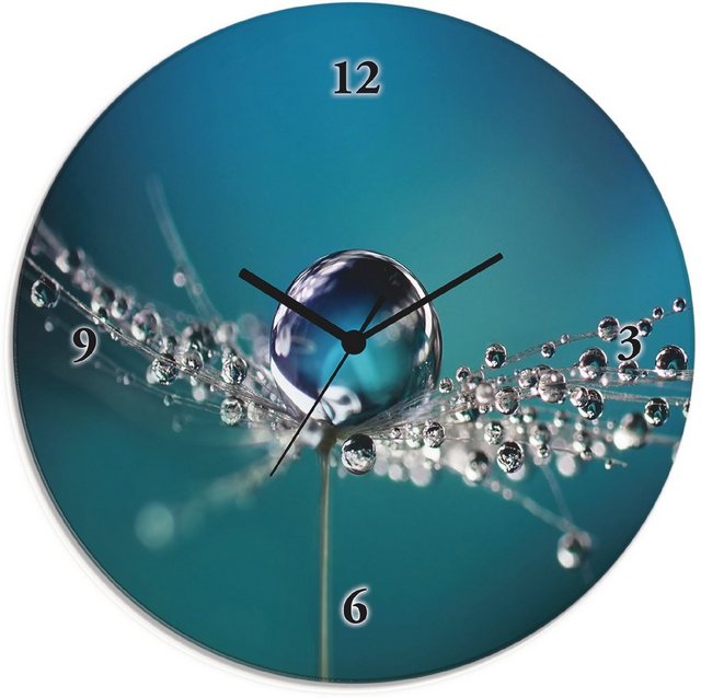Artland Wanduhr »Glasuhr rund Pusteblume Tautropfen blau«-Uhren-Inspirationen