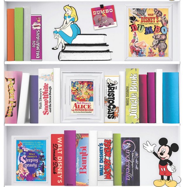 Disney Vliestapete »Bücherregal«, (1 St), Mehrfarbig - 1005x52 cm-Tapeten-Inspirationen