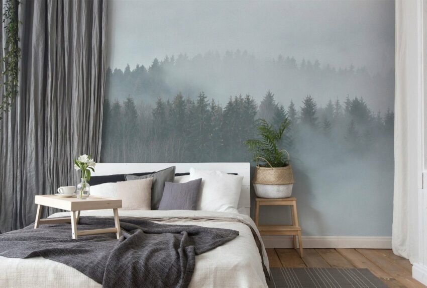 living walls Fototapete »Designwalls Misty Forest«, glatt, (5 St)-Tapeten-Ideen für dein Zuhause von Home Trends