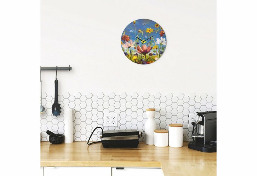 Artland Wanduhr »Glasuhr rund Wildblumenwiese«-Uhren-Ideen für dein Zuhause von Home Trends