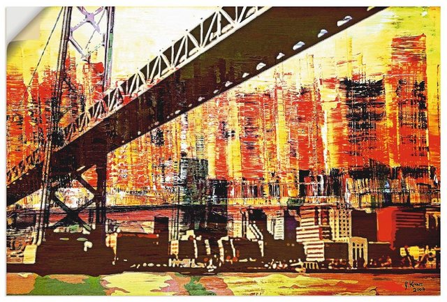 Artland Wandbild »San Francisco mit Oakland Bay Bridge«, Amerika (1 Stück), in vielen Größen & Produktarten - Alubild / Outdoorbild für den Außenbereich, Leinwandbild, Poster, Wandaufkleber / Wandtattoo auch für Badezimmer geeignet-Bilder-Inspirationen