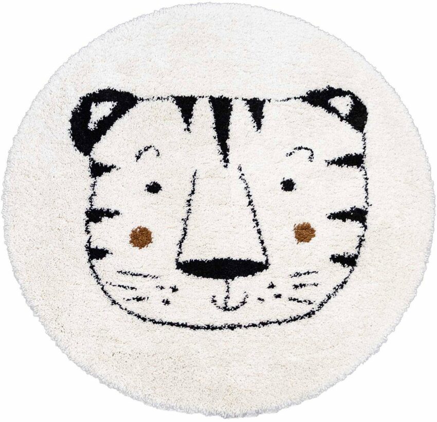 Kinderteppich »NOMAD - Whiter Tiger«, Primaflor-Ideen in Textil, rund, Höhe 35 mm, Hochflor, Motiv Tiger, Kinderzimmer-Teppiche-Ideen für dein Zuhause von Home Trends