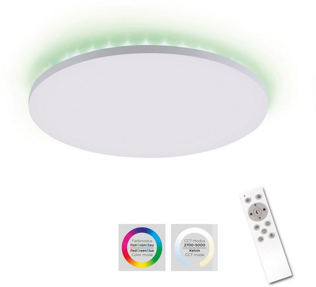 my home LED Deckenleuchte »Floki«, Rahmenlose Deckenlampe weiß Ø 42 cm, Deckenpanel mit Farbtemperatursteuerung CCT und RGB Backlight, dimmbar, Memory-Funktion-Lampen-Inspirationen
