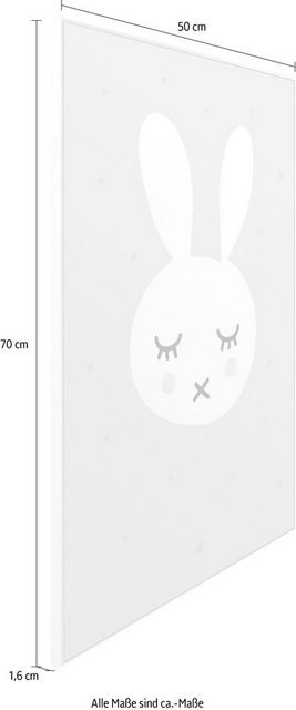 Reinders! Wandbild »Slim Frame White 50x70 Sleeping Bunny«-Bilder-Inspirationen