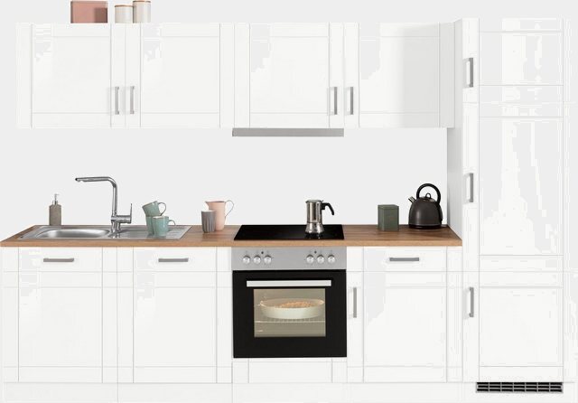 HomeTrends🏠 | HELD MÖBEL Küchenzeile »Tinnum«, Mit E-Geräten, Breite 300 Cm  In Weiß