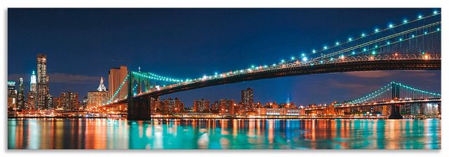 Artland Küchenrückwand »New York Skyline Brooklyn Bridge«, (1-tlg), selbstklebend in vielen Größen - Spritzschutz Küche hinter Herd u. Spüle als Wandschutz vor Fett, Wasser u. Schmutz - Rückwand, Wandverkleidung aus Alu-Küchenrückwände-Inspirationen