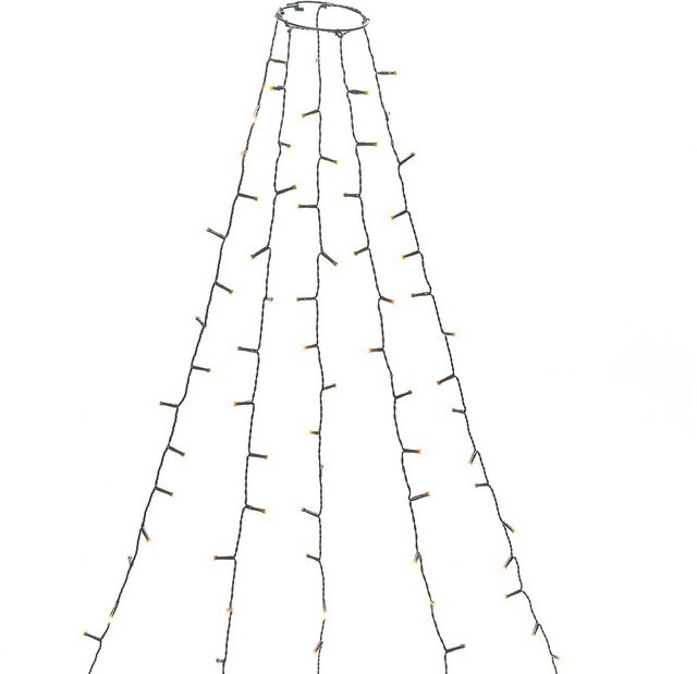 KONSTSMIDE LED-Lichtervorhang, 200-flammig, LED Baummantel mit Ring Ø 8, 5 Stränge à 40 warm weiße Dioden, gefrostet-Lampen-Inspirationen
