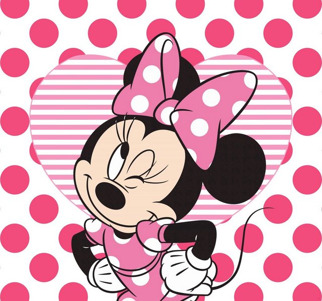 Disney Fototapete »Minnie mit Herz«, (1 St), Rosa - 300x280cm-Tapeten-Inspirationen