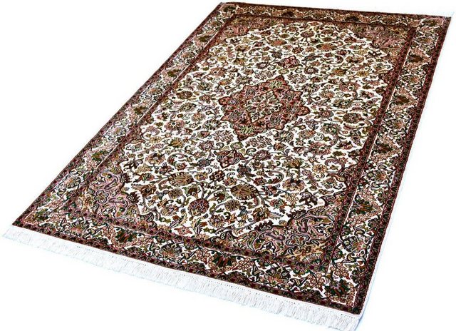 Seidenteppich »Kashan 9509«, Kayoom, rechteckig, Höhe 10 mm, Einzelstück mit Zertifikat, Wohnzimmer-Teppiche-Inspirationen