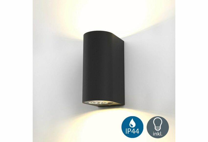 B.K.Licht LED Außen-Wandleuchte »Volans«, LED Außenleuchte IP44 Wand-Spot Strahler Lampe Bad GU10 Schwarz inkl. 5W 400lm-Lampen-Ideen für dein Zuhause von Home Trends