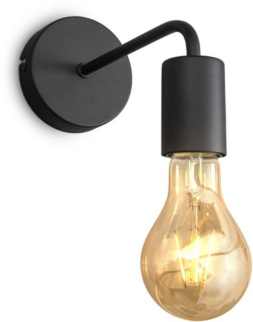 B.K.Licht Wandleuchte, Wandlampe, 1 flammige Vintage Lampe, Industrial Design, Retro Lampe, Stahl, Rund, E27, ohne Leuchtmittel-Lampen-Inspirationen