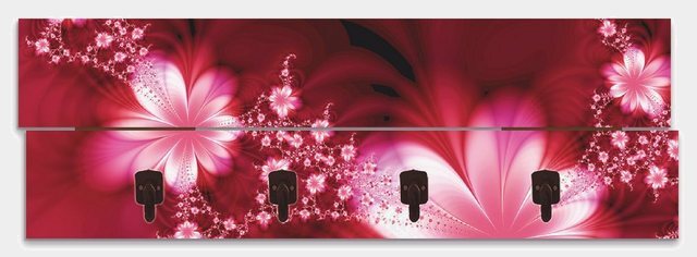 Artland Garderobenpaneel »Girlande aus Blumen«, platzsparende Wandgarderobe aus Holz mit 4 Haken, geeignet für kleinen, schmalen Flur, Flurgarderobe-Garderoben-Inspirationen