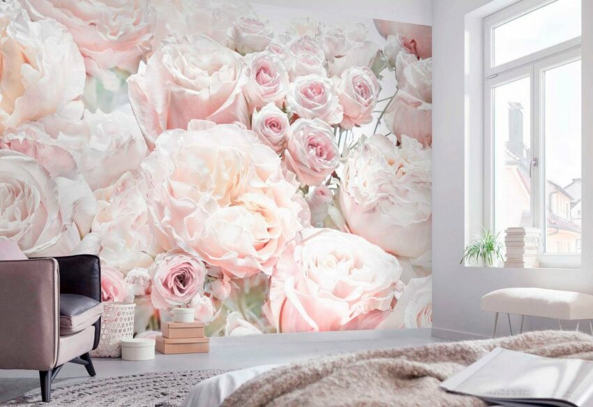 Komar Fototapete »Spring Roses«, glatt, bedruckt, Wald, geblümt, (Set), ausgezeichnet lichtbeständig-Tapeten-Ideen für dein Zuhause von Home Trends