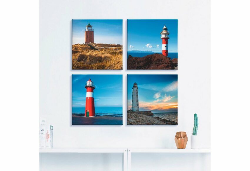 Artland Leinwandbild »Leuchtturm am Meer«, Gebäude (4 Stück)-Bilder-Ideen für dein Zuhause von Home Trends