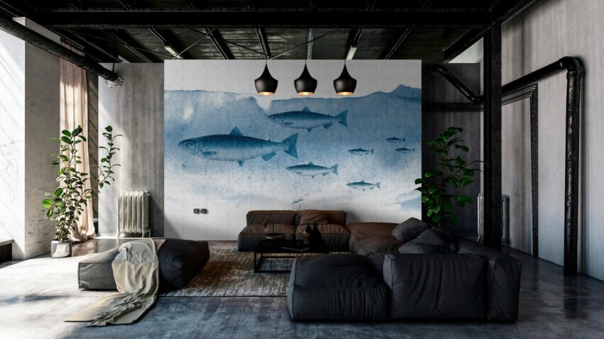 living walls Fototapete »Walls by Patel Into The Blue 1«, glatt, (4 St)-Tapeten-Ideen für dein Zuhause von Home Trends