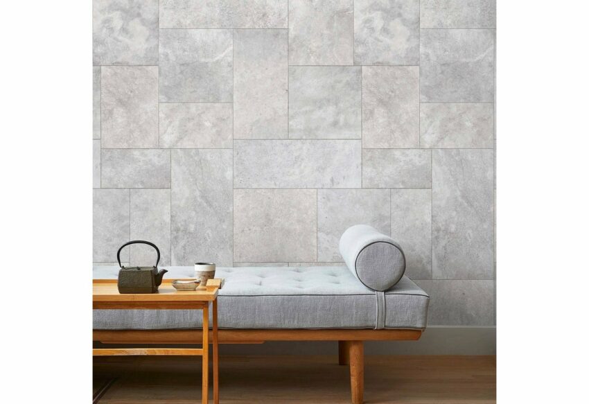 Bodenmeister Fototapete »3d Effekt Steinoptik hell-grau«-Tapeten-Ideen für dein Zuhause von Home Trends