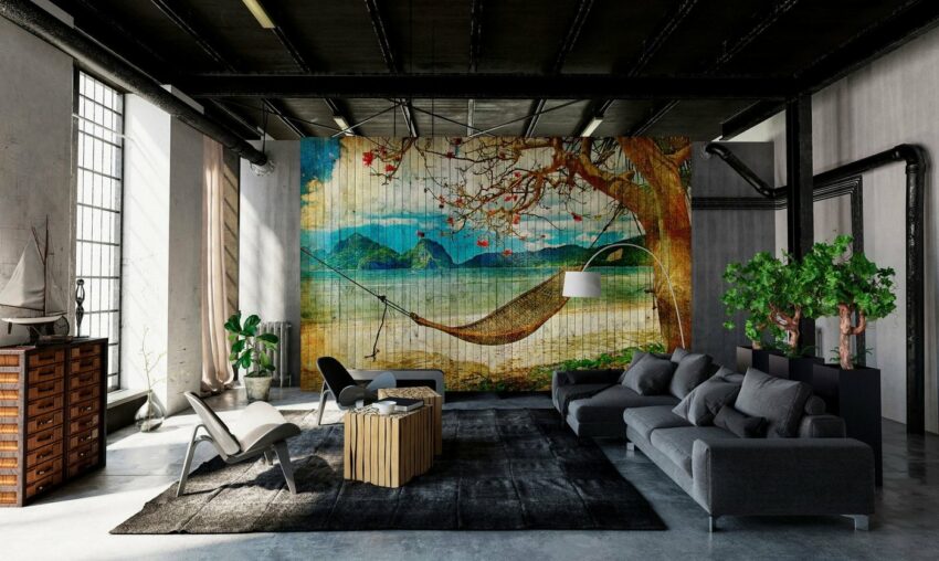 living walls Fototapete »Walls by Patel Tahiti 2«, glatt, (4 St)-Tapeten-Ideen für dein Zuhause von Home Trends