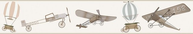 Marburg Kindertapete, matt, (1 St), Flugzeug, gut lichtbeständig, hochwaschbeständig-Tapeten-Inspirationen