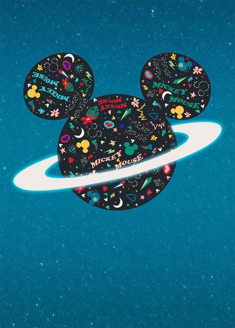Komar Fototapete »Planet Mickey«, glatt, bedruckt, Comic, Retro, mehrfarbig, BxH: 200x280 cm-Tapeten-Inspirationen