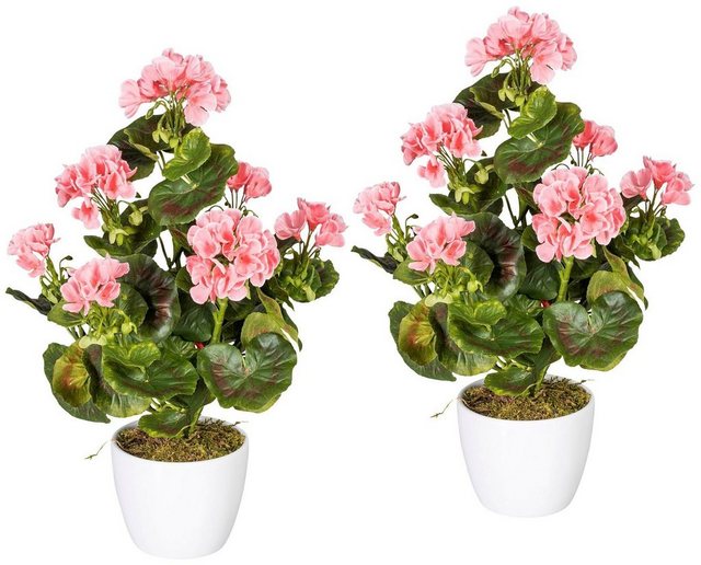 Kunstpflanze »Geranienbusch rosa«, Creativ green, Höhe 40 cm, im Keramiktopf-Kunstpflanzen-Inspirationen