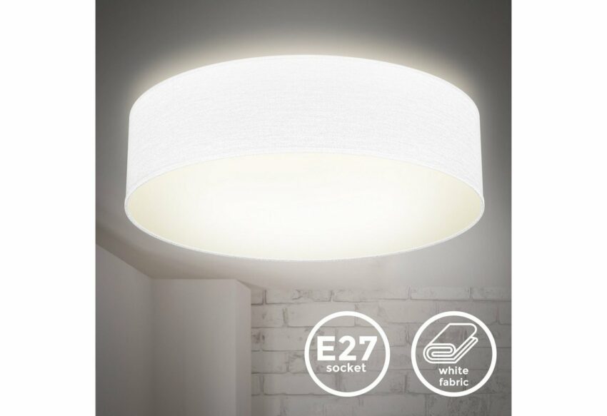 B.K.Licht LED Deckenleuchte, LED Deckenlampe Stoff Textil Lampenschirm Wohnzimmerlampe Schlafzimmer E27-Lampen-Ideen für dein Zuhause von Home Trends