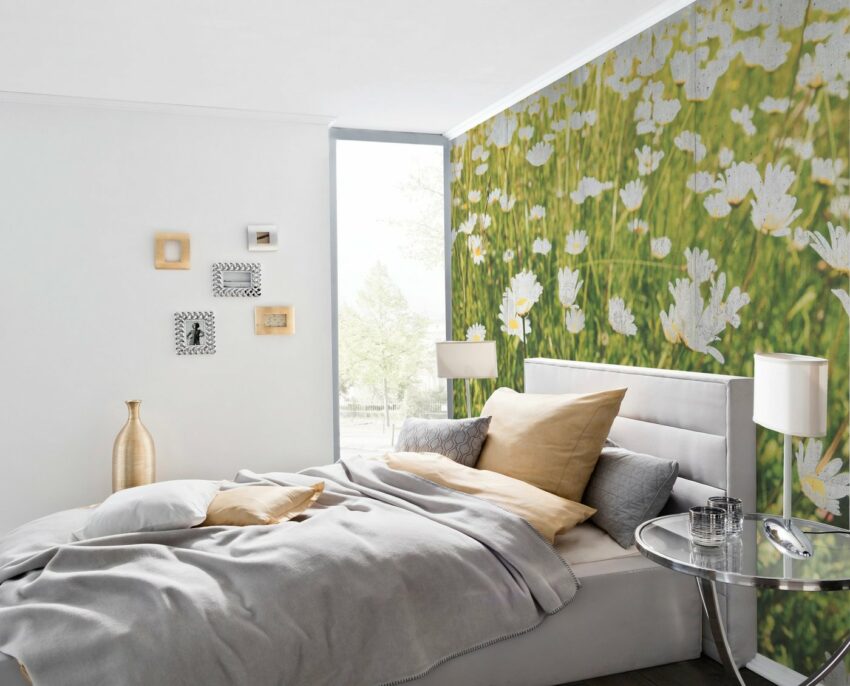 Architects Paper Fototapete »Flower Concrete«, (Set, 4 St), Blumenwiese, Vlies, glatt-Tapeten-Ideen für dein Zuhause von Home Trends