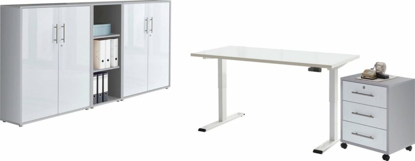 BMG Büromöbel-Set »Tabor«, (Set, 5-St), mit elektrisch höhenverstellbarem Schreibtisch-Büromöbel-Sets-Ideen für dein Zuhause von Home Trends