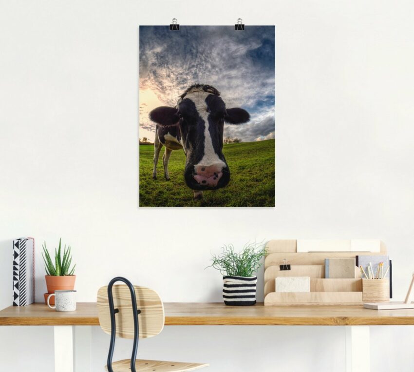 Artland Wandbild »Lustige Kuh«, Haustiere (1 Stück), in vielen Größen & Produktarten -Leinwandbild, Poster, Wandaufkleber / Wandtattoo auch für Badezimmer geeignet-Bilder-Ideen für dein Zuhause von Home Trends