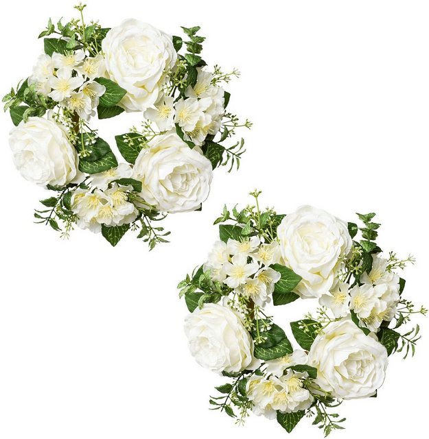 Kunstblume »Kerzenring Rosen und Blüten« Rose, Creativ green, Höhe 5 cm, im 2er Set-Kunstpflanzen-Inspirationen
