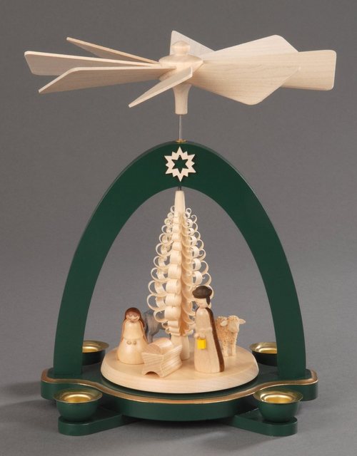 Albin Preissler Weihnachtspyramide »Christi Geburt mit Spanbaum«, Handwerkskunst aus dem Erzgebirge-Weihnachtspyramiden-Inspirationen