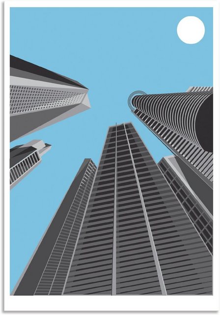 Artland Wandbild »Pop Art Wolkenkratzer«, Gebäude (1 Stück), in vielen Größen & Produktarten - Alubild / Outdoorbild für den Außenbereich, Leinwandbild, Poster, Wandaufkleber / Wandtattoo auch für Badezimmer geeignet-Bilder-Inspirationen
