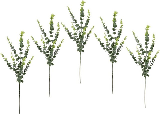 Kunstzweig »Eukalyptus«, I.GE.A., Höhe 70 cm, 5er Set, künstlicher Blattzweig-Kunstpflanzen-Inspirationen