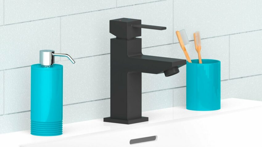 Eisl Waschtischarmatur »Calvino« Wasserhahn Bad mit Ablaufgarnitur Waschbecken, Mischbatterie Waschbecken mit Pop Up Abflussstopfen in Schwarz matt-Armaturen-Ideen für dein Zuhause von Home Trends
