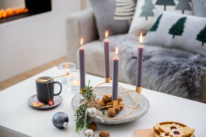 AM Design Kerzenhalter, Adventsleuchter, aus Metall, Höhe ca. 8 cm-Kerzenhalter-Ideen für dein Zuhause von Home Trends