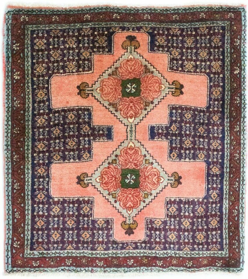 Wollteppich »Senneh Teppich handgeknüpft rosa«, morgenland, quadratisch, Höhe 10 mm-Teppiche-Ideen für dein Zuhause von Home Trends