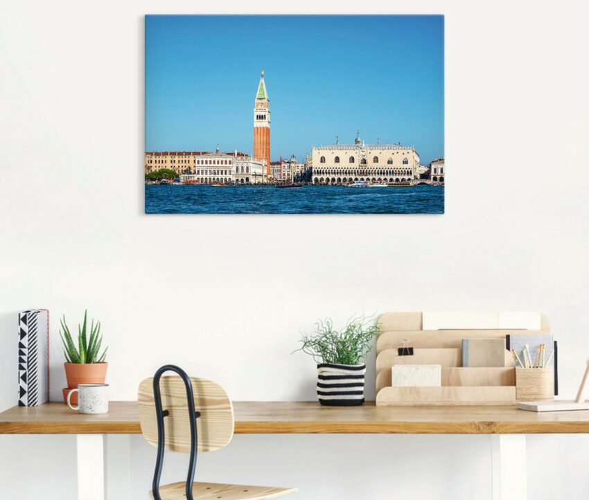 Artland Wandbild »Markusplatz mit Dogenpalast Venedig«, Venedig (1 Stück), in vielen Größen & Produktarten - Alubild / Outdoorbild für den Außenbereich, Leinwandbild, Poster, Wandaufkleber / Wandtattoo auch für Badezimmer geeignet-Bilder-Ideen für dein Zuhause von Home Trends